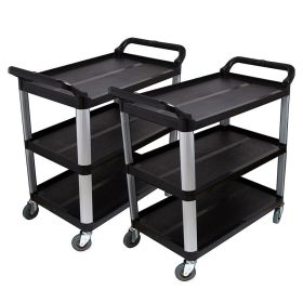 SOGA 2X 3 Tier Food Trolley Food Waste Cart Food Utility Mechanic Kitchen Large