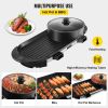 VEVOR 2 in 1 BBQ Grill and Hot Pot with Divider, Aluminum Alloy Electric BBQ Stove Hot Pot, Separate Dual Thermostat Teppanyaki Grill Pot with 5 Speed