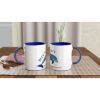 Ceramic Mug with Color Inside Blue Serenity Design By HadiArts