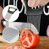 Stainless Steel Onion Holder Slicer Vegetable Tools Tomato Cutter Kitchen Gadget Steel Onion Needle With Cutting Safe Aid Holder Easy Slicer Cutter To