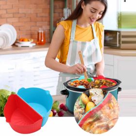 Silicone Slow Cooker Slow Cooker Partition Tank Slow Cooker Silicone Divider Slow Cooker Silicone round Table Set for 4 Modern (Color: Blue, Sheet Size: One Size)