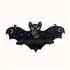 1pc Rustic Wooden Bat Crystal Floating Shelf - Wall Hanging Decorative Shelf Rack for Home, Living Room, Bedroom - Perfect for Halloween, Thanksgiving