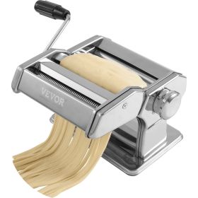 VEVOR Pasta Maker Machine, 9 Adjustable Thickness Settings Noodles Maker, Stainless Steel Noodle Rollers and Cutter, Manual Hand Press (With or Without Accessory: Yes, Power Mode: Manually)