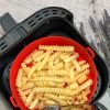 2 Pcs Food Grade Silicone Easy Cleaning Air Fryer Liners Reusable Air Fryer Silicone Pot Food Safe Air Fryer Oven Accessories Replacement for Flammabl