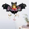 1pc Rustic Wooden Bat Crystal Floating Shelf - Wall Hanging Decorative Shelf Rack for Home, Living Room, Bedroom - Perfect for Halloween, Thanksgiving